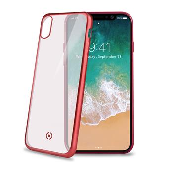 TPU case CELLY Laser-edging with matte metal effect for Apple iPhone X/XS, red