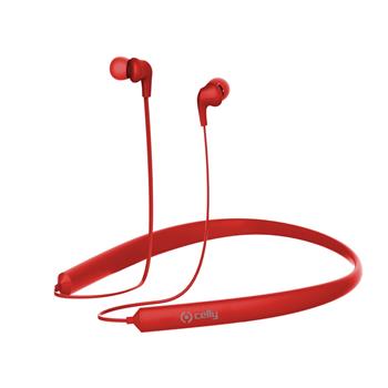 Bluetooth ergonomická stereo sluchátka CELLY NECK, dlouhá výdrž baterie, multipoint, červená