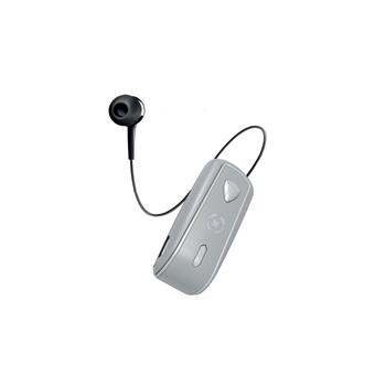 Bluetooth headset CELLY SNAIL s klipem a navijákem kabelu, stříbrný