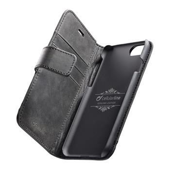 Premium Cellularline Supreme Premium Leather Case for Apple iPhone 7/8/SE (2020), Black