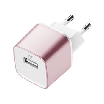 Síťová USB nabíječka Cellularline Unique Desing pro iPhone, 10W/2A, růžovozlatá