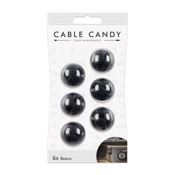 Káblový organizér Cable Candy Beans, 6 ks, čierny