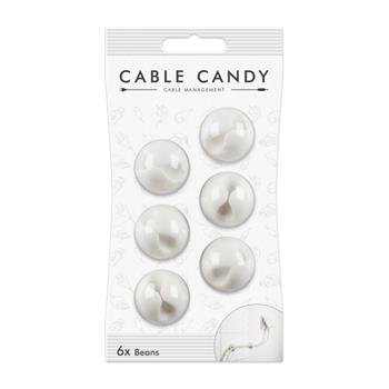 Kabelový organizér Cable Candy Beans, 6 ks, bílý