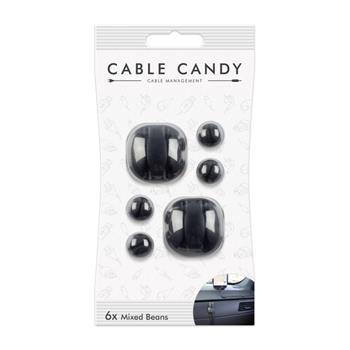 Káblový organizér Cable Candy Mixed Beans, 6 ks, čierny