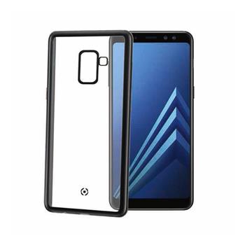 TPU case CELLY Laser-edging with matte metal effect for Samsung Galaxy A8 Plus (2018), black