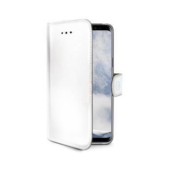 Pouzdro typu kniha CELLY Wally pro Samsung Galaxy S9, PU kůže, bílé