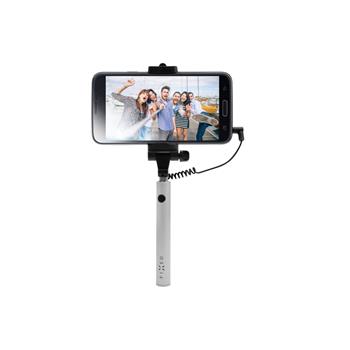 Kompaktní selfie stick FIXED Snap Mini, spoušť přes 3,5 mm jack, stříbrný,rozbaleno