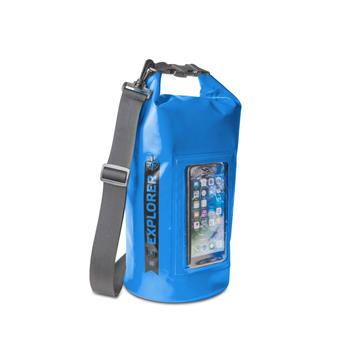 Voděodolný vak CELLY Explorer 5L s kapsou na telefon do 6,2", modrý