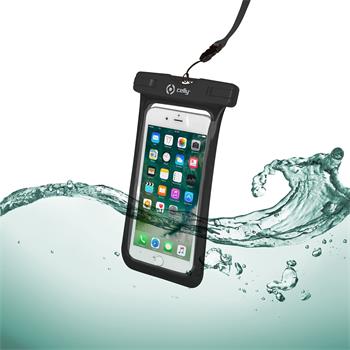 Univerzální voděodolné pouzdro CELLY Splash Bag pro telefony 6,2", černé