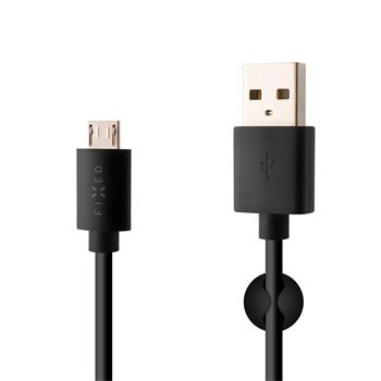 FIXED USB/Micro-USB Ladekabel, 2 Meter, schwarz