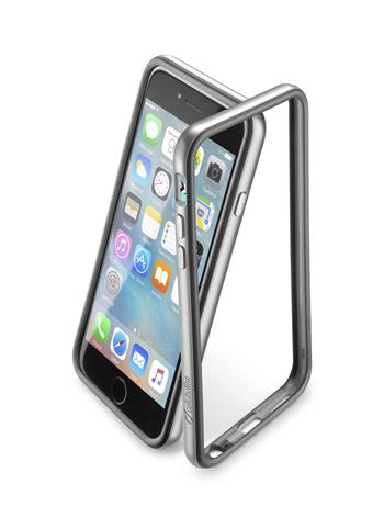Ochranný rámeček CellularLine Bumper Satin pro Apple iPhone 6/6S, šedý,rozbaleno