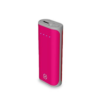 Powerbanka CELLY Daily s USB výstupem, 5000 mAh, 2.4 A, růžová