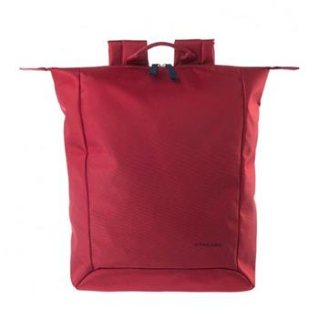 Extratenký batoh Tucano SMILZO, vyrobený z high-tech materiálu, určený pro notebooky do 14", červený