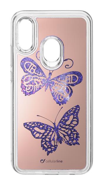 Cellularline Stardust Case for Huawei P20 Lite, Butterfly theme