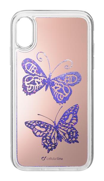 Gel case Cellularline Stardust for Apple iPhone X/XS, Butterfly motif