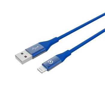 Datový USB kabel CELLY s Lightning konektorem, MFI certifikace, 1m, modrý