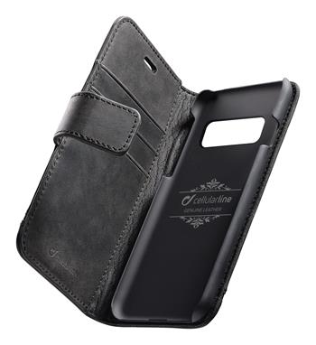 Roumer Cellularline Supreme Leather Case for Samsung Galaxy S10 Black