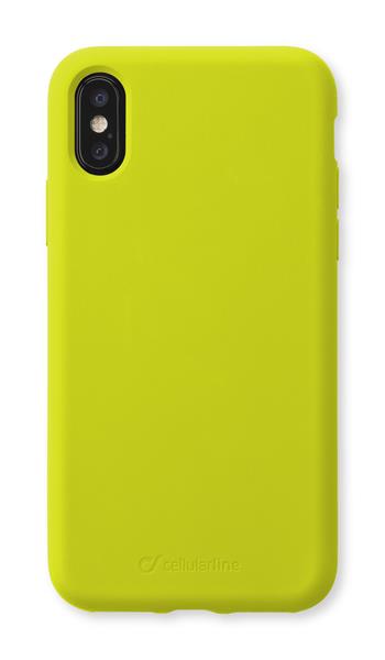 Ochranný silikonový kryt CellularLine SENSATION pro Apple iPhone X/XS, limetkový neon