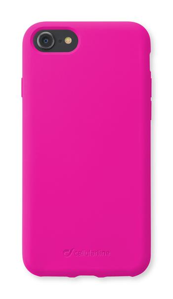 Protective silicone cover Cellularline Sensation for Apple iPhone 6/7/8/SE (2020), pink neon
