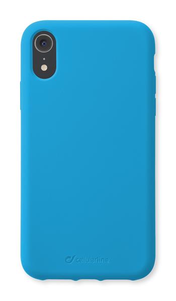 Ochranný silikonový kryt CellularLine SENSATION pro Apple iPhone XR, modrý neon