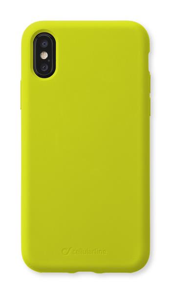Ochranný silikonový kryt CellularLine SENSATION pro Apple iPhone XS Max, limetkový neon