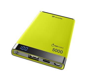 Premium CellularLine FREEPOWER MANTA S, 5000mAh, USB-C + USB port, yellow