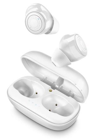 True kabellose Kopfhörer Cellularline PETIT mit wiederaufladbarem Gehäuse, weiß