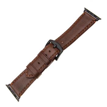 Kožený řemínek FIXED Berkeley pro Apple Watch 42/44/45/49mm s černou sponou, hnědý