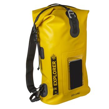 Voděodolný batoh CELLY Explorer 20L s kapsou na mobilní telefon do 6,5", žlutý