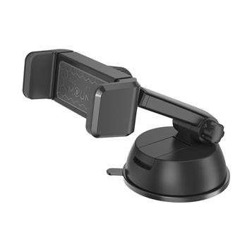 Universal mobile phone holder with suction cup and swivel joint CELLY Mount Text, black