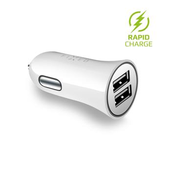 FIXED Dual USB Car Charger 24W, white