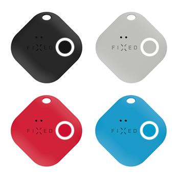 Smart Tracker FIXED Lächeln mit Bewegungssensor, 4-PACK, schwarz, grau, rot, blau