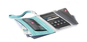 Vodeodolné púzdro s peňaženkou Cellularline Voyager Pochette pre telefóny do veľkosti 5,2&quot;, zelené