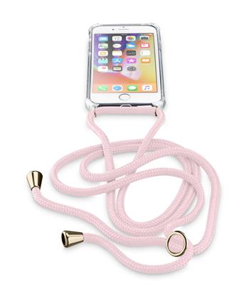 Transparente Rückseite Cellularline Neck-Case mit rosa Kordelzug für Apple iPhone 6/7/8
