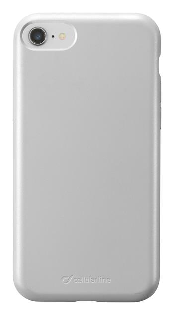 krotektive Silikonhülle Cellularline Sensation Metallic für Apple iPhone 6/7/8/SE (2020), Silber