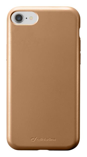 Ochranný silikónový kryt CellularLine Sensation Metallic pre Apple iPhone 6/7/8/SE (2020), zlatý