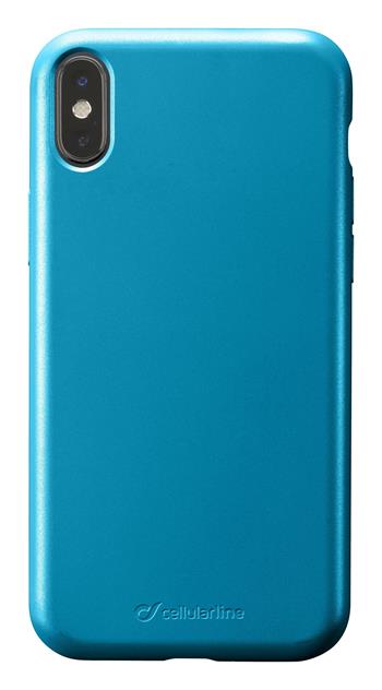Crotective silicone cover Cellularline Sensation Metallic for Apple iPhone X/XS, turquoise