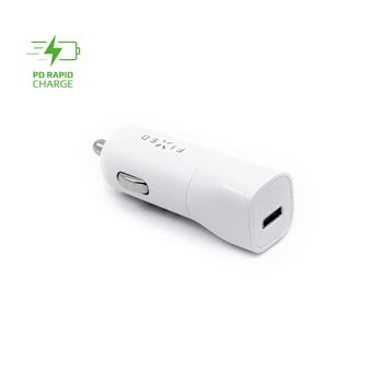 FIXED USB-C Car Charger, 18W, white