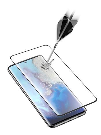 Ochranné zaoblené tvrdené sklo pre celý displej Cellularline Impact Glass pre Samsung Galaxy S20, čierne