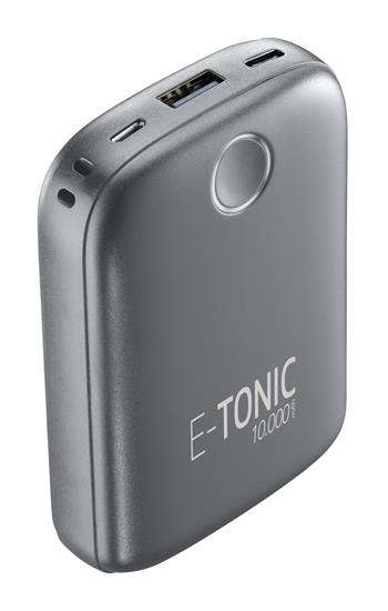 Compact E-Tonic 10,000 mAh power bank, black