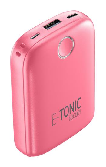 Compact power bank E-Tonic 10,000 mAh, pink