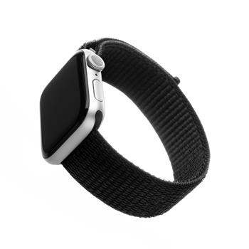 FIXED Nylonarmband für Apple Watch 42/44/45mm, schwarz
