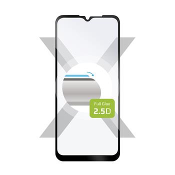 FIXED Full-Cover 2,5D Schutzglas für Motorola G Play (2021), schwarz