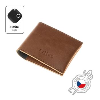 Kožená peněženka FIXED Smile Wallet se smart trackerem FIXED Smile PRO, hnědá
