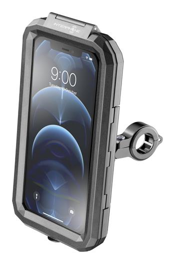 Universal holder for mobile phones Interphone Armor Pro with handlebar mount, for phones max. 6.5 " black